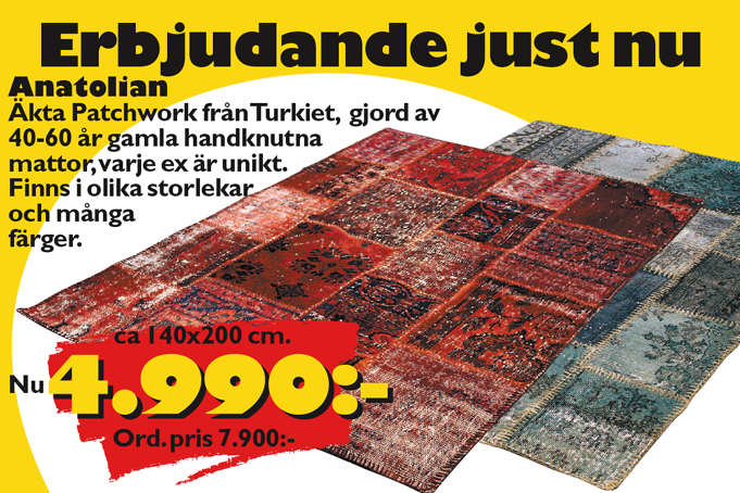 handknutna patchwork mattor